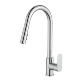 Mitigeur de cuisine chromé Grohe, robinet moderne, couleur argenté, design élégant.