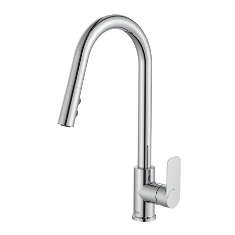 Mitigeur de cuisine chromé Grohe, robinet moderne, couleur argenté, design élégant.
