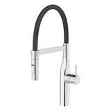 Mitigeur de cuisine Grohe, flexible noir et chrome, robinet moderne