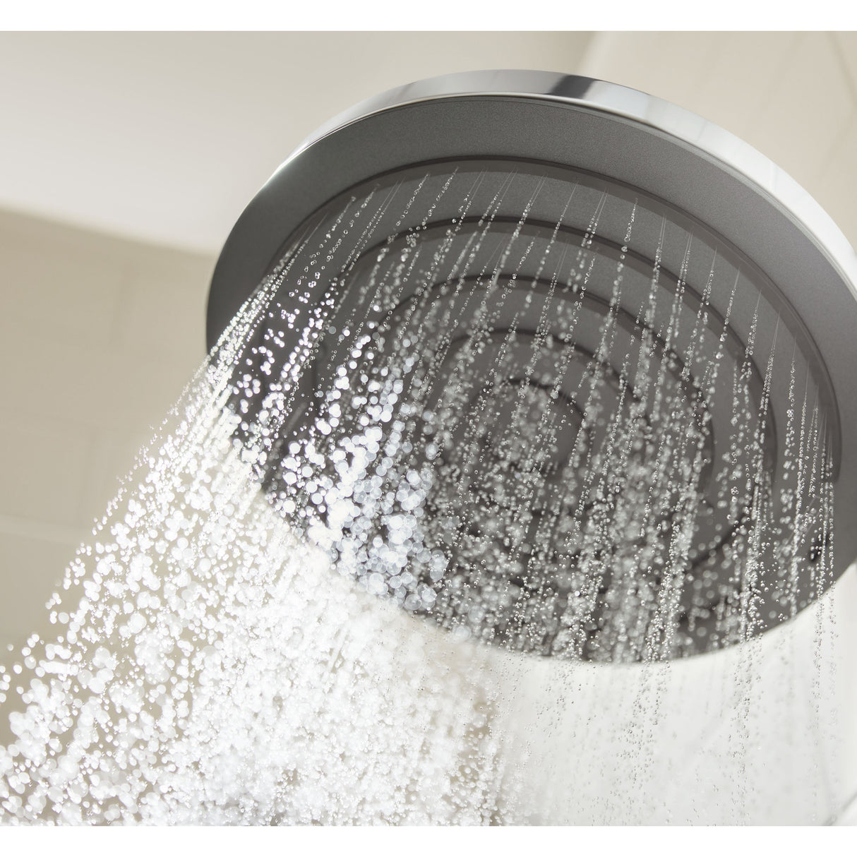 Douchette Grohe, pommeau de douche rond chromé, jet d'eau, couleur argent