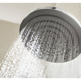 Douchette Grohe, pommeau de douche rond chromé, jet d'eau, couleur argent