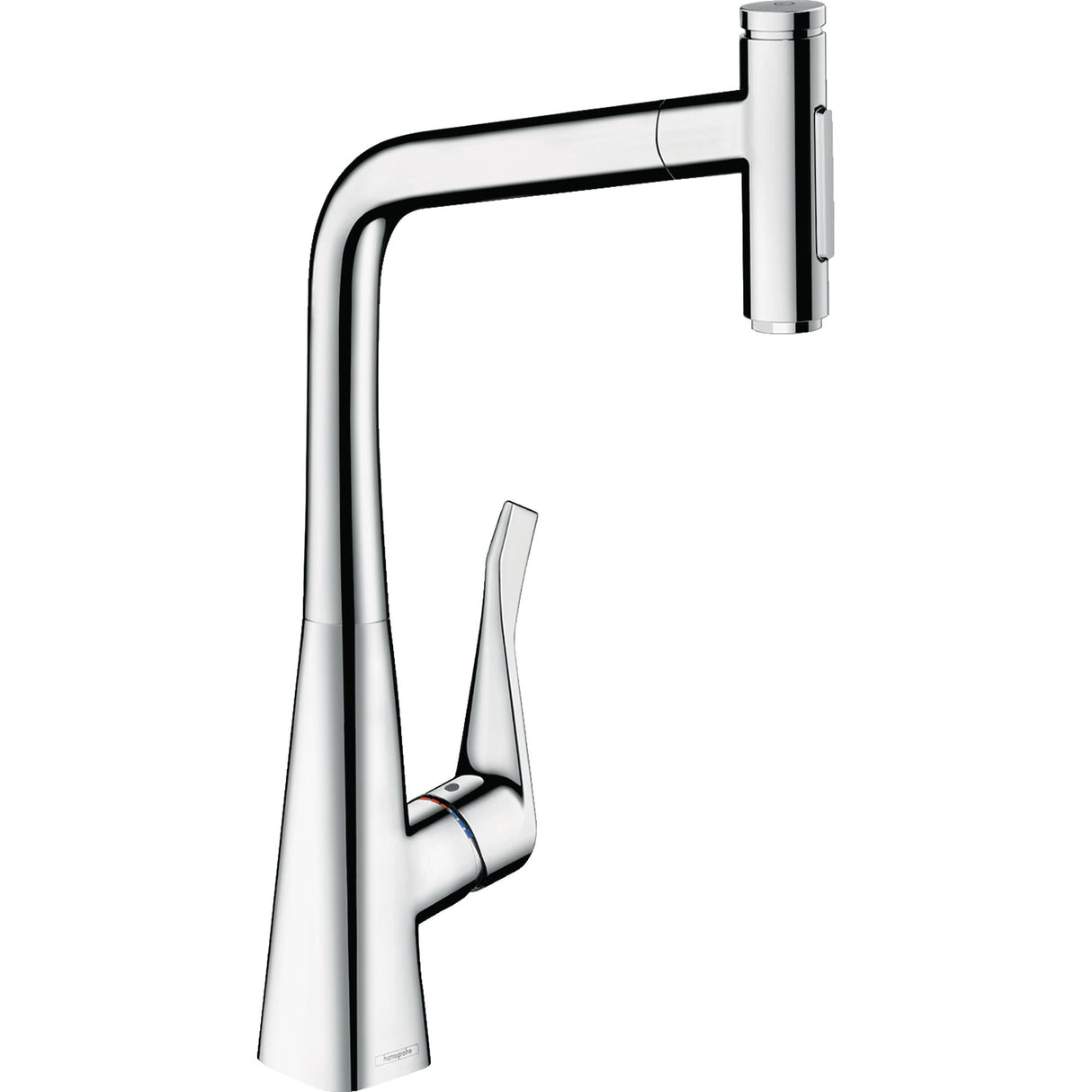 Mitigeur de cuisine Grohe, robinet design en chrome argenté