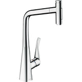 Mitigeur de cuisine Grohe, robinet design en chrome argenté