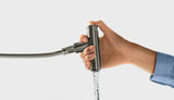 Pommeau de douchette Grohe, type sanitaire, couleur inox brossé, en main