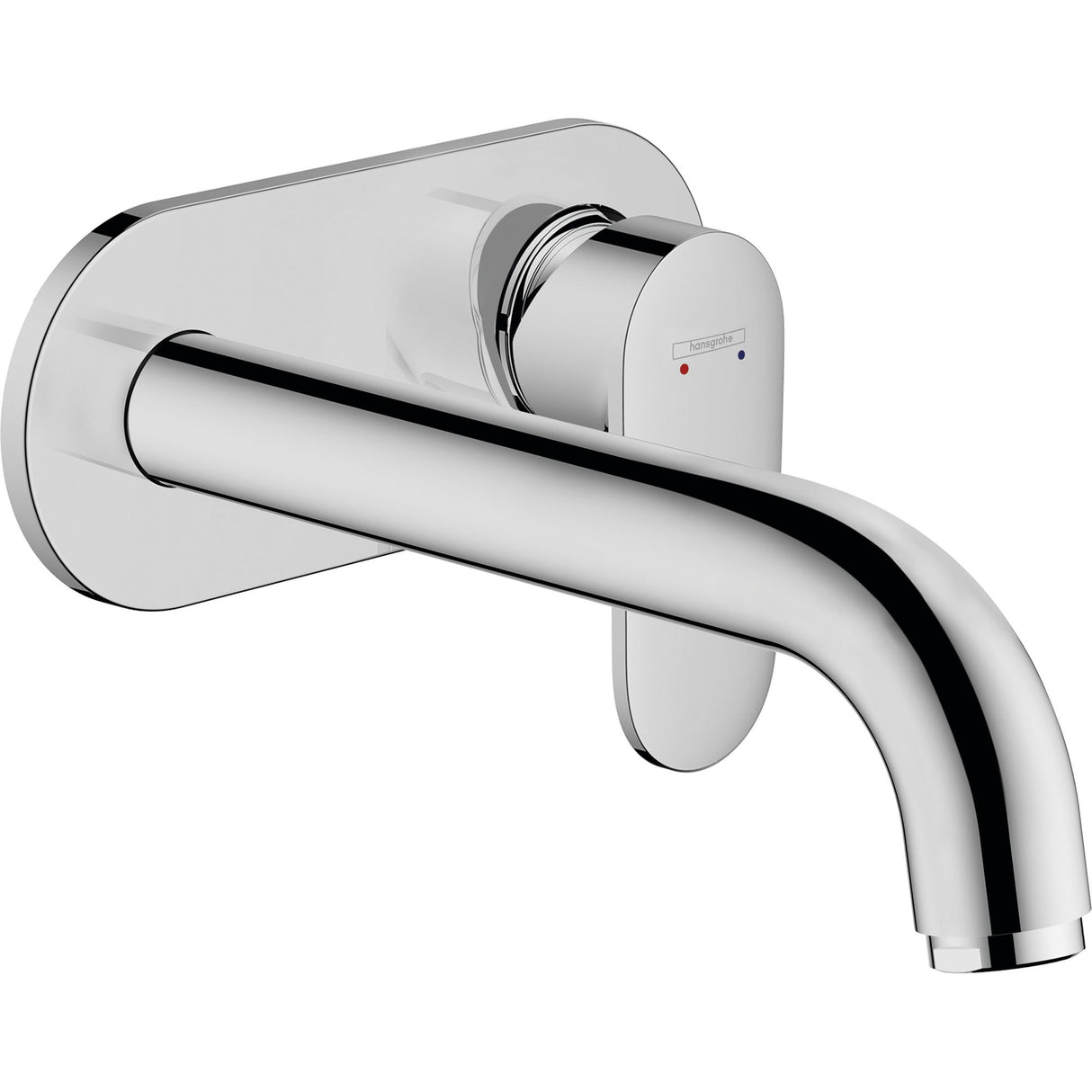 Mitigeur mural chromé Hansgrohe, robinet de lavabo, couleur argentée brillante