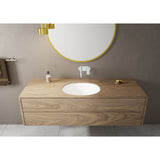 Meuble vasque bois clair, type suspendu, couleur bois naturel, marque non visible