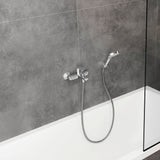 Mitigeur de baignoire Grohe, robinetterie chromée, couleur argent, design moderne