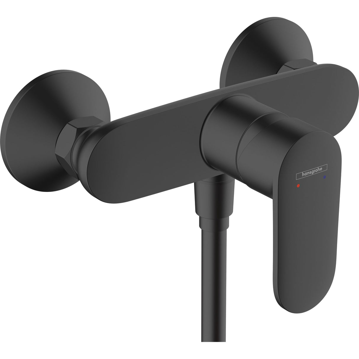 Mitigeur de douche Hansgrohe noir mat, robinet moderne mural pour salle de bain