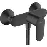 Mitigeur de douche Hansgrohe noir mat, robinet moderne mural pour salle de bain