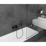Mitigeur bain-douche Grohe noir, robinetterie moderne sur baignoire, salle de bain design