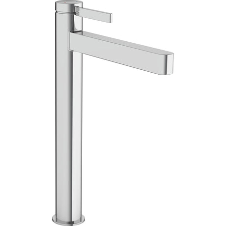 Mitigeur lavabo Grohe, robinet haut chromé, design moderne, couleur argentée.