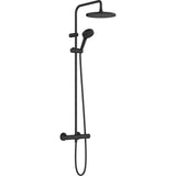 Colonne de douche Grohe noire, mitigeur thermostatique, design moderne.