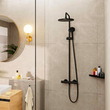 Colonne de douche noire Grohe, robinetterie moderne, salle de bain design