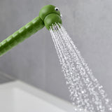 Pommeau de douche Hansgrohe enfant vert en forme de serpent, jets d'eau visibles