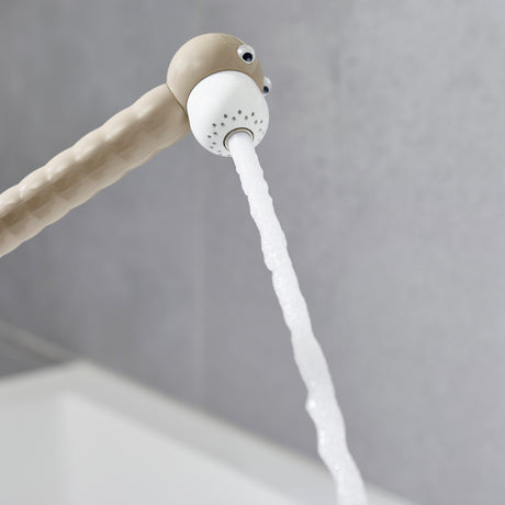 Flexible robinet d'adaptation beige pour lavabo, design ludiquement animalier, eau courante