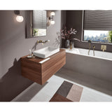 Meuble vasque Grohe, type salle de bain, couleur bois naturel, design moderne.