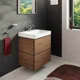 Meuble sous-vasque Grohe, type meuble de salle de bain, couleur bois naturel.