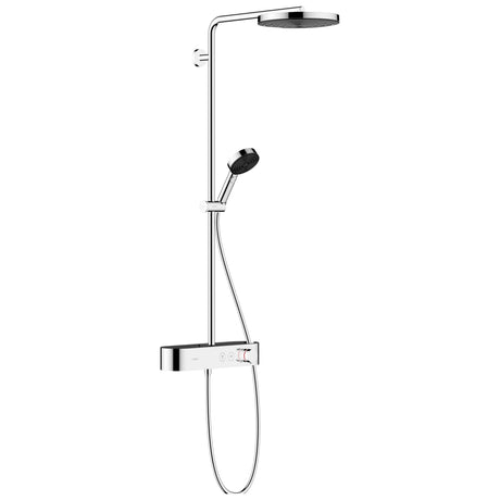 Colonne de douche Grohe, chromée, avec douchette et pommeau rond modernes