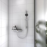 Barre de douche Grohe chromée, set de douche mural couleur argent, robinetterie salle de bain.