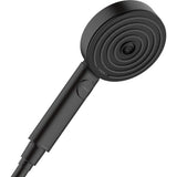 Douchette Hansgrohe, pommeau de douche noir, design moderne, salle de bain