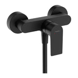 Mitigeur de douche Hansgrohe, couleur noire, design moderne, robinetterie murale.