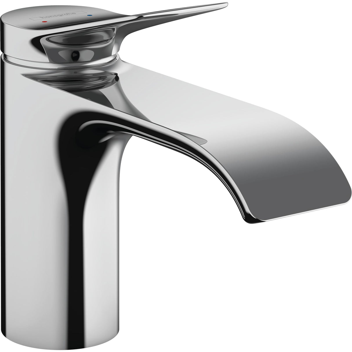 Robinet mitigeur Hansgrohe, type lavabo, couleur chrome brillant, design moderne.