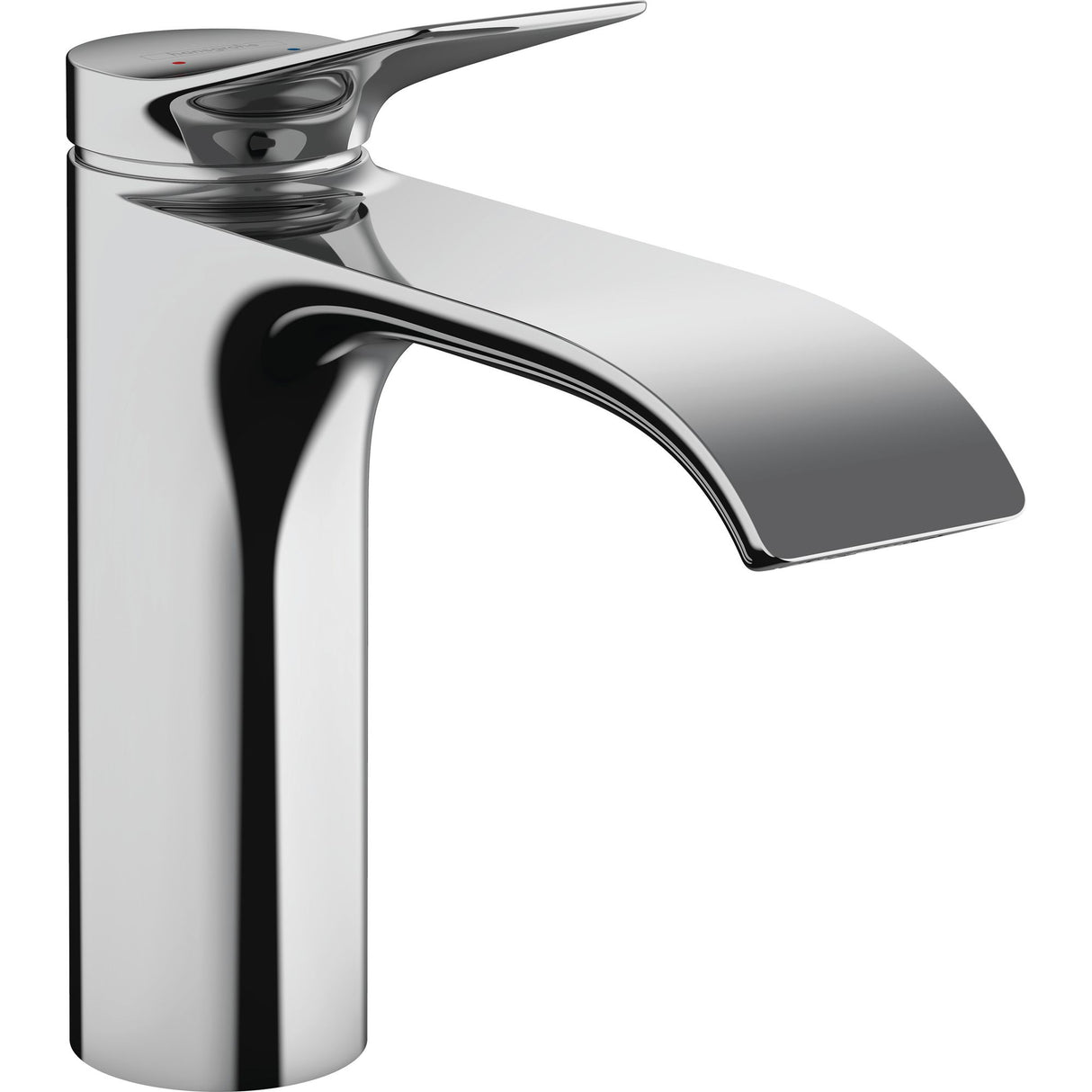 Mitigeur Hansgrohe, robinet lavabo chromé, design moderne, couleur argent.