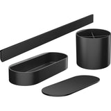Accessoires salle de bain Grohe, ensemble noir mat, porte-savon, porte-brosse, barre murale