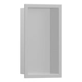 Niche murale blanche, marque Alcaplast, pour salle de bain ou douche, rectangulaire.