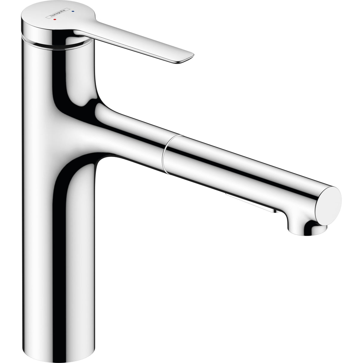 Mitigeur de cuisine Hansgrohe, robinet chromé, design moderne, couleur argentée