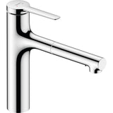 Mitigeur de cuisine Hansgrohe, robinet chromé, design moderne, couleur argentée