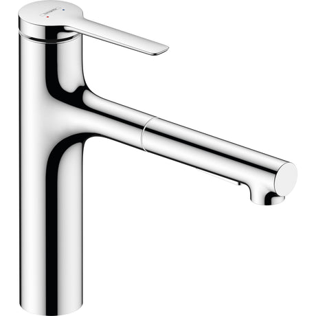 Mitigeur de cuisine Hansgrohe, robinet chromé, design moderne, couleur argentée