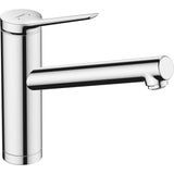 Mitigeur de cuisine chromé Grohe, robinet design moderne couleur argentée