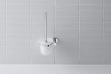 Porte-brosse WC Grohe mural, accessoire sanitaire chromé et blanc, salle de bain.