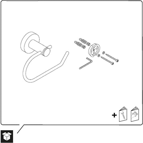 Porte-papier toilette Grohe, accessoire mural argenté, kit de fixation inclus.