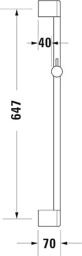 Barre de douche Grohe, accessoire sanitaire, couleur chromée, dimensions 647x70 mm
