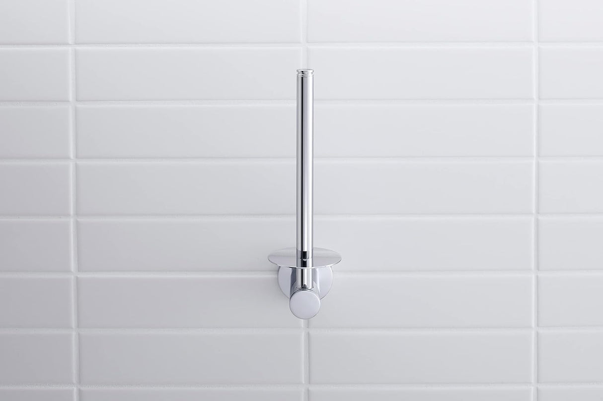 Porte-rouleau de papier toilette Grohe, mural, finition chromée argentée.
