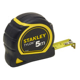 Mètre ruban Stanley, outillage, couleur noir et jaune, longueur 5m
