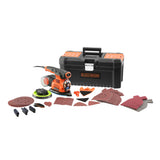 Ponceuse électrique orange Black+Decker avec accessoires et mallette noire