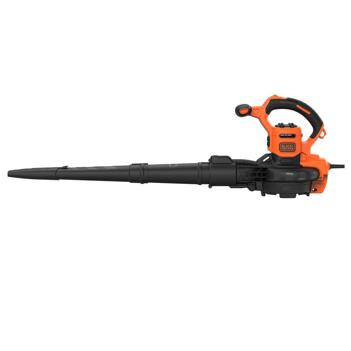 Souffleur de feuilles Black+Decker, outillage électrique, couleur orange et noir.