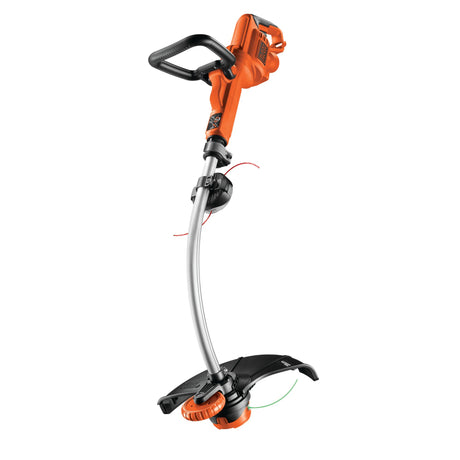 Coupe-bordure Black+Decker, outil de jardinage, couleur orange et noir.