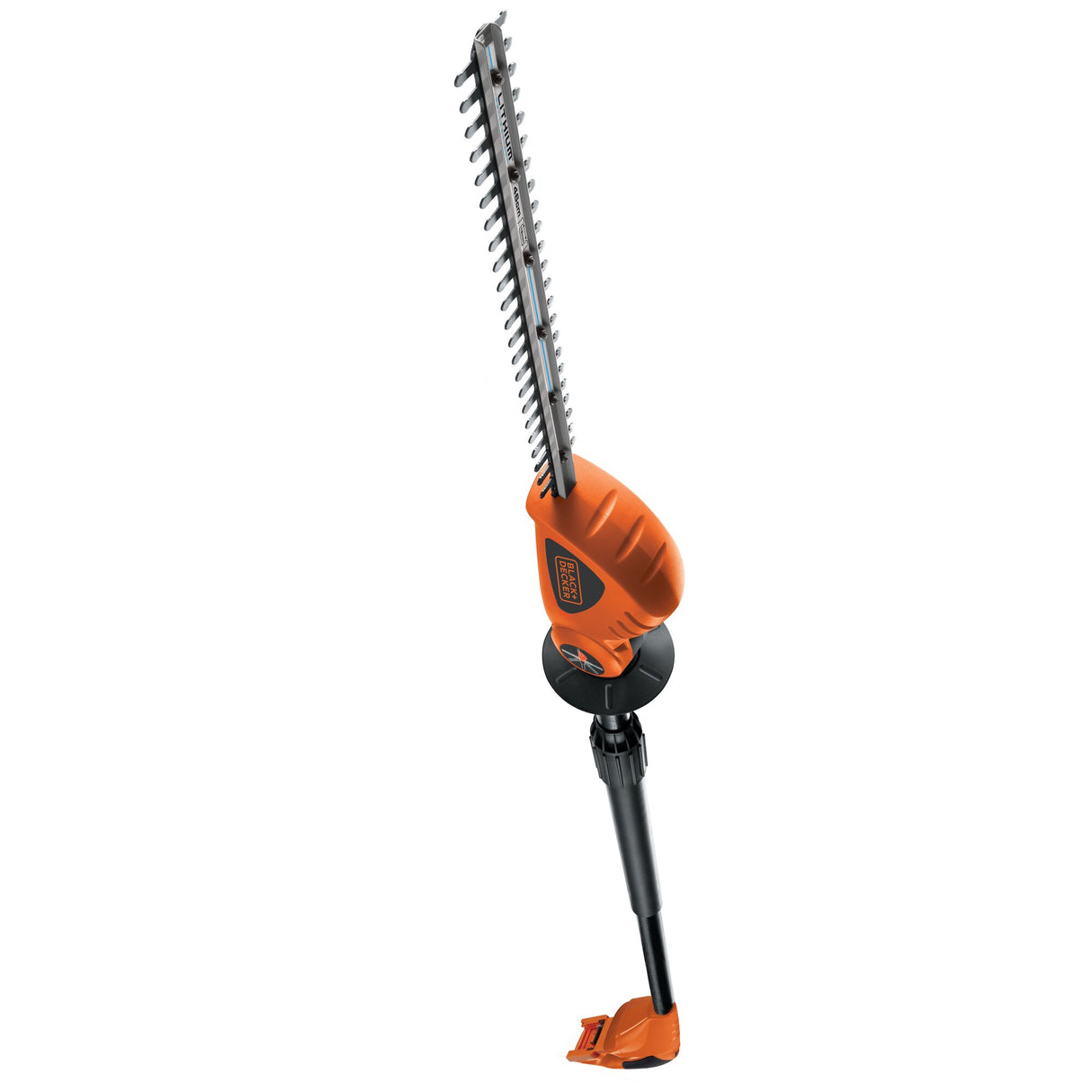 Taille-haies longue portée sans fil BLACK+DECKER, modèle GTC1843LB-QW, avec lames de 43 cm et technologie Lithium 18V.