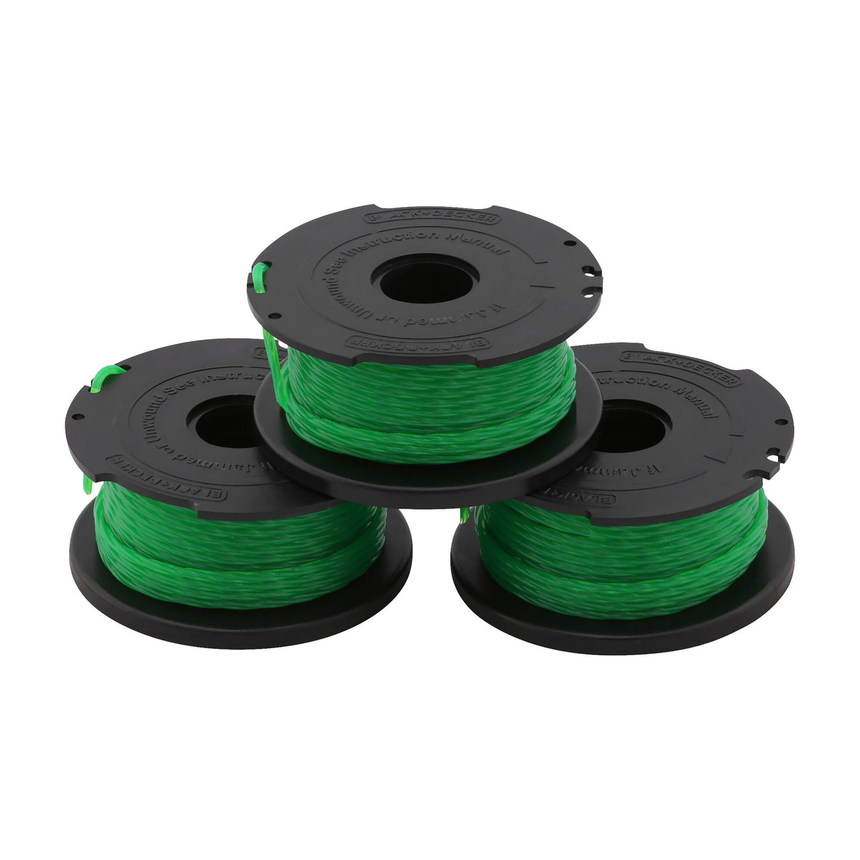 Bobines Black+Decker, fil de débroussailleuse, vert, accessoires de jardinage