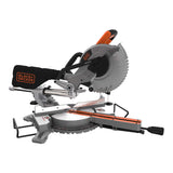 Scie à onglet Black+Decker, grise et orange, outil électroportatif de découpe.