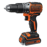 Perceuse visseuse Black+Decker, couleur noire et orange, sans fil, 18V lithium.