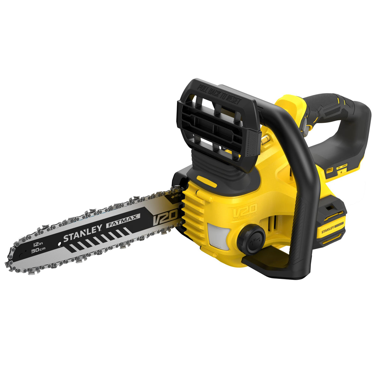 Tronçonneuse Stanley Fatmax jaune et noire, outil électroportatif pour coupe de bois