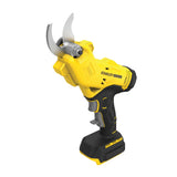 Sécateur électrique Stanley, jaune et noir, outil de jardinage puissant et ergonomique