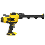 Pistolet extrudeuse électrique Stanley, outil de couleur jaune et noir, vue latérale.