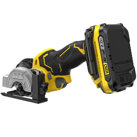 Scie circulaire sans fil Stanley Fatmax, outil électroportatif jaune et noir