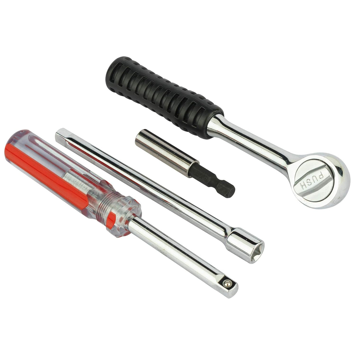 Coffret de clés et douilles BLACK+DECKER avec 33 pièces, incluant cliquet et embouts de vissage pour bricolage.